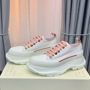 Zapatillas de lona de diseñador de alta gama para mujer, estilo casual, con cordones, suela gruesa, personalizables, blancas, para caminar, para mujer y hombre - Product Image 6