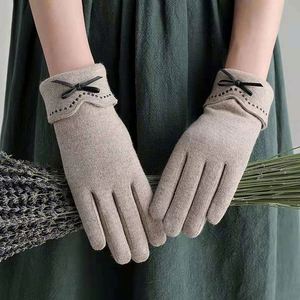 Gants d'hiver pour femmes en cachemire épais doublés de polaire, gants chauds en laine - Product Image 3