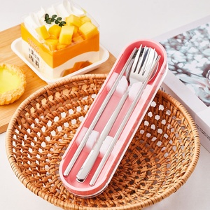 2024 Nieuwe Koreaanse Japanse 304 Roestvrij Staal Lepel Vork Eetstokjes Draagbare Outdoor Reis Bestek Set Met Koffer - Product Image 4