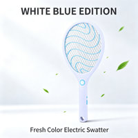 Raquette anti-moustiques électrique rechargeable USB avec lumière LED, filet de sécurité 3 couches, tapette à moustiques haute tension, vente en gros d'usine, support OEM
