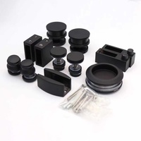Kit de quincaillerie professionnelle en acier inoxydable pour porte coulissante de salle de bain en verre