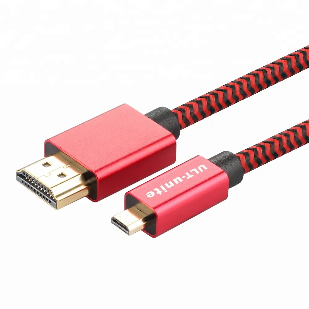ULT-unite 1.2m 2m 3m 4K 60Hz Ultra Thin Micro HDMI to HDMI Cable for Camcorder Camera Tablet