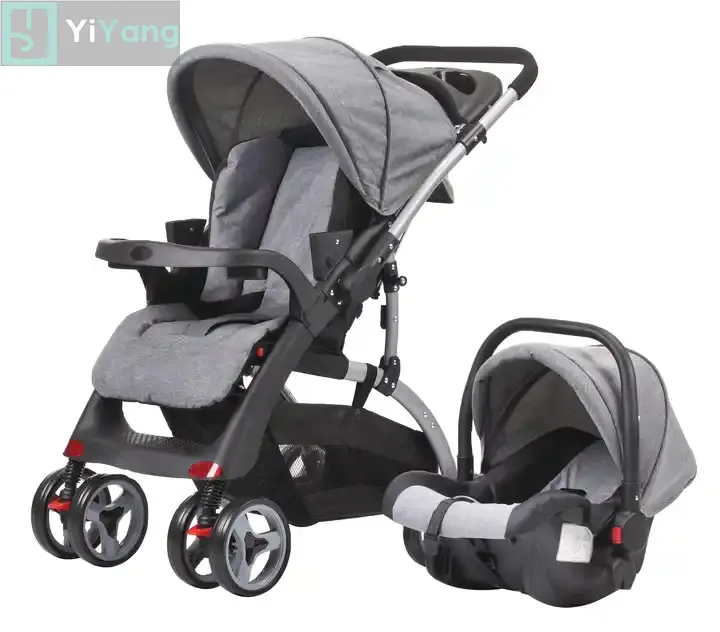 2024 bébé poussette 2 sièges poussette enfants bébé voyage Camping pliant Wagon poussette avec auvent