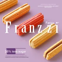 Fari-z 92g Snacks de bureau à faible teneur en sucre Matcha Osmanthus Oolong Latte Fraise Crème Sandwich Cookies - Biscuits sucrés aux saveurs variées