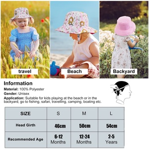 <b>Reversible</b> Cartoon Kids Cotton Twill Sun <b>Hat</b> UPF 50+ Double-Sided <b>Bucket</b> <b>Hat</b> Boys Girls Unisex Four Seasons Wide Brim Beach - Product Image 3