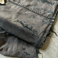 Vestes en jean personnalisées Y2K pour homme, manteaux imprimés, col en velours côtelé, délavage acide, fermeture éclair, streetwear rétro vintage, vestes en denim courtes pour hommes