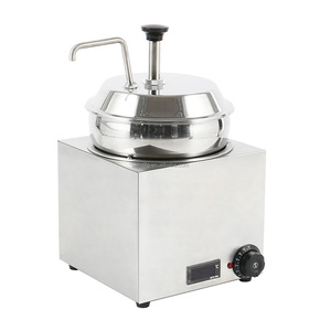 Calentador Eléctrico Comercial de Acero Inoxidable Plateado para Salsa de Chocolate Caliente y Queso Nacho con Bomba, Voltaje Universal - Product Image 1