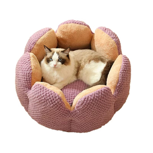 BunnyHi PET008 Cactus <span class=keywords><strong>Fleur</strong></span> Pet Lit Chat Nid Tapis En Gros Chaud Hiver Épais En Peluche Confortable Pétale Forme Florale Lit Pour Animaux De Compagnie - Product Image 6