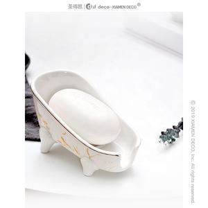 버블 업 5.6 "화이트 세라믹 미니 욕조 비누 접시 작은 디스펜서 세라믹 욕실 액세서리 비누 세이버 - Product Image 4