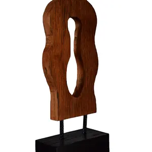 カスタム手彫りブラウンウッド彫刻リビングルーム装飾木製工芸品彫刻