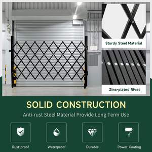 Portes de sécurité pliantes simples 72 "W X 50" H Porte en accordéon, Porte d'expansion de porte pliante, Clôture extensible en métal - Product Image 2