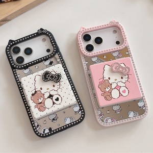 เคสโทรศัพท์ลายการ์ตูนหมี KT แมว น่ารัก รุ่นใหม่ล่าสุด พร้อมกระจกแต่งหน้า สำหรับ iPhone 13 14 15 16 17 pro max - Product Image 1