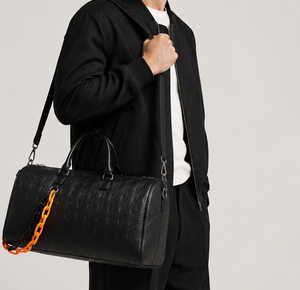Factory Customized Wholesale Large Capacity Portable PU Leather zippered travel <b>bags</b> men's travel shoulder <b>bags</b> - Product Image 6