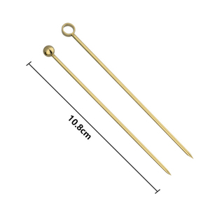 Yeni Ürün Fikirleri 2026 Ev Barı Aracı Altın Paslanmaz Çelik 304 Kokteyl Çubukları Metal Meyve Kürdanları Garnitür Şişleri Meze - Product Image 2