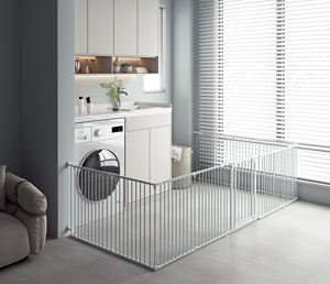 שער מחמד מתכת להרחבה עם כפתור סגירה לכלבים-עיצוב קלאסי ידידותי לסביבה עבור בתים ומדרגות - Product Image 2