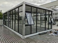 Maison conteneur 20 pieds en verre STC Factory Mur rideau Maisons préfabriquées de luxe pour Cafés, Pubs, Bars, Bureaux Haute Qualité