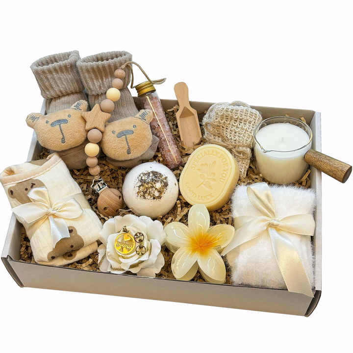 Custom Luxury Bath SPA Scented Candle Pregnancy New Baby Mom Gift Box ...