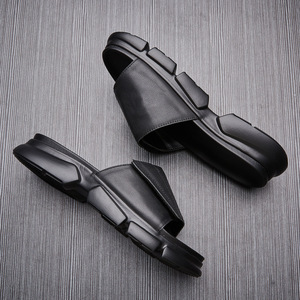 2025 Trendy Premium Genuine Leather Men's Sandals Summer Breathable Anti-<b>Slip</b> Casual Comfort Outdoor Beach Fashion PU Arch - Product Image 4