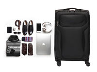 Valise professionnelle en tissu Oxford de 20 pouces avec organisateur frontal multi-poches, bagage à main pour les voyages d'affaires internationaux