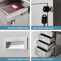 Bureau d'ordinateur en acier inoxydable, console médicale de laboratoire, bureau en acier inoxydable pour atelier sans poussière