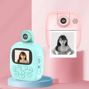 Girls and Boys Gifts 180 Rotating Lens Selfie 1080P Video Camera kids 1000mA 3 Rolls Print Paper Camera instant print