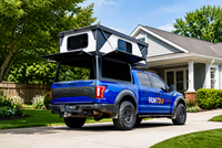 Huntoo Capote de camping quatre saisons à coque en aluminium grande capacité pour pick-up Tacoma Ford F150 Ram 1500 Tundra Silverado