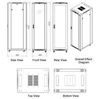 Armoire réseau métallique FINEN série F2, rack de serveur pour centre de données 18U-47U, armoire réseau DDF sur pied en SPCC avec porte vitrée