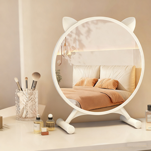 Miroir de maquillage écologique Kitty INS Vint vintage au design moderne Miroir cosmétique de bureau en plastique durable de qualité personnalisé - Product Image 4
