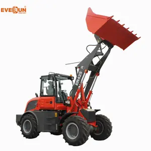 Everun Er425 2.5ton CE Approved Machinery with quick hitch compact Bucket Small articulated mini Wheel Loders