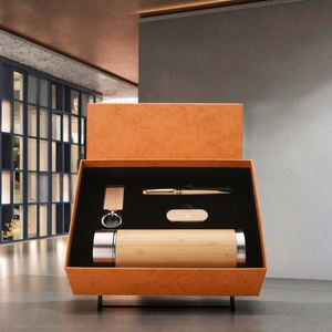 Vente directe usine de produits de luxe en coffret cadeau pour la rentrée scolaire : tasses isothermes en bois grande capacité, stylos et clés USB - Product Image 3