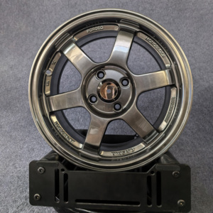 Jantes en aluminium pour voitures particulières, 15 pouces, Hyper Black JDM TE37, design japonais, jantes en alliage personnalisées 4X100 pour Mazda Honda Ford - Product Image 1