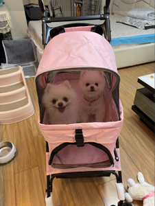 Poussette pour animaux de compagnie pour chiens et chats de petite/moyenne taille, poussette 3 en 1 pour chiens, panier de transport amovible, panier de rangement en maille respirante, porte-gobelet - Product Image 5