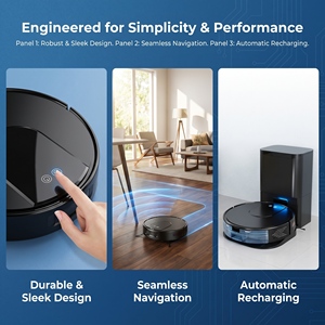 Aspiradora Robótica Inteligente con Autovaciado, Recolección Automática de Polvo, Succión Rápida en 10s, Bolsa de Polvo Sellada, Recordatorio de Polvo Lleno, WiFi - Product Image 3