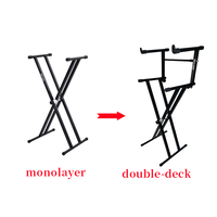 Q-2XA Factory Direct Wholesale Folding Heavy Duty Double 61Keys Piano Keyboard Stand for Stage Shows