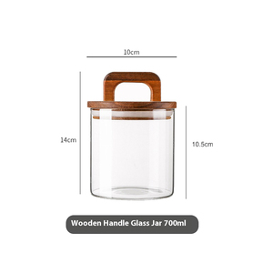 Recipientes de Vidrio <span class=keywords><strong>para</strong></span> Almacenamiento de <span class=keywords><strong>Cocina</strong></span> y Despensa, Frasco de Vidrio con Tapa de Madera de Acacia <span class=keywords><strong>para</strong></span> Cereales, Galletas, Dulces, Avena - Product Image 3