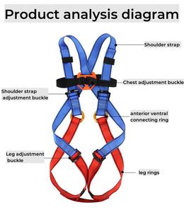 ANT5PPE สายรัดนิรภัยป้องกันการตกแบบเต็มตัวสําหรับเด็กสากลพร้อม D-Ring บนหลังและขาหัวเข็มขัดจับพันธุ์ - Product Image 5