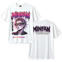 T-shirt Homme T10 MINFAN en Gros 100% Coton Manches Courtes Épaules Tombantes Imprimé Graphique Anti-Boulochage Décontracté Rétro