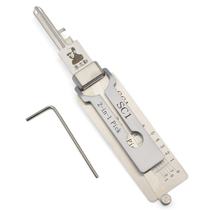 Herramienta Lishi 2 en 1 SC1 (5 pines) para cerraduras Schlage, herramienta de cerrajería para cerraduras de puertas domésticas y cerraduras civiles. - Product Image 1