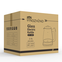 Bouilloire en verre 1,8L/2,0L ZY-305, base en acier inoxydable, 1500W, ébullition rapide, arrêt automatique, 220V/110V personnalisable