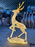 Décoration extérieure en résine lumineuse étanche IP65 en forme de cerf Sika pour parcs, jardins, pelouses, mariages, Noël et Halloween