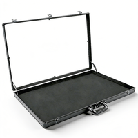 Vitrine de présentation professionnelle 27 pouces avec couvercle transparent, support OEM, prix usine Ningbo Uworthy, grande vitrine en aluminium pour cartes, mallette de transport