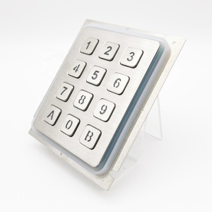 Tùy chỉnh <span class=keywords><strong>3x4</strong></span> ma trận Silicone Khung bàn phím ngoài trời với không gỉ số LED Đèn nền kim loại nút vật liệu - Product Image 4