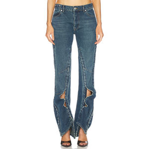 Pantalones Vaqueros Ajustados Casuales y Transpirables con Corte de Bota y Estilo Desmontable Personalizados - Product Image 1