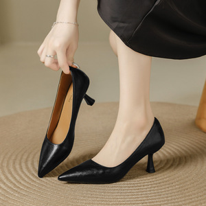 Zapatos Unisex de Tacón de Aguja de Cuero Genuino Calado, Estilo Moderno 2026, Cómodos con Punta Puntiaguda y Malla - Product Image 4