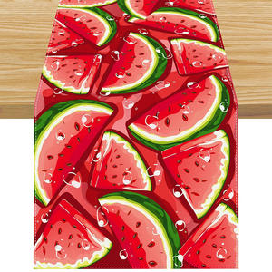 Chemin <span class=keywords><strong>de</strong></span> table d'été motif <span class=keywords><strong>citron</strong></span>, feuilles d'agrumes, décoration florale saisonnière pour cuisine et salle à manger, idéal pour la maison et les fêtes - Product Image 6