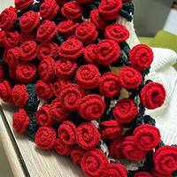 Vente en gros de couverture tissée à la main DIY Rose Lily Bouquet de fleurs de jasmin Crochet Paquet de matériel cadeau créatif