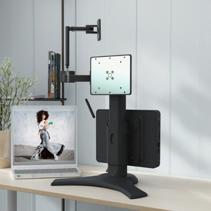 Ergonomic 24-inch có thể điều chỉnh <span class=keywords><strong>LCD</strong></span> máy tính để bàn máy tính đứng với 90 độ VESA màn hình cánh tay Hỗ trợ Mini PC trong kho màu đen - Product Image 2