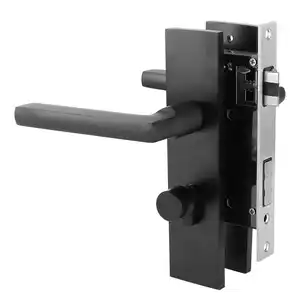 Black European Mute Bearing Door Lock Door Handle Space Aluminum Indoor Lock For Bedroom