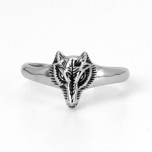 Zoryn Silver Tone Stainless Steel <b>fox</b> Head <b>Ring</b> with Intricate Texture Retro Unique Men Jewelry Ideal for Retro Fashion Styling - Product Image 2