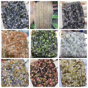 ลูกปัดหินแบบหลวมธรรมชาติขนาด4มม. อัญมณีทรงหลวมตัดเหลี่ยมเพชรพลอยธรรมชาติสำหรับทำเครื่องประดับ - Product Image 1